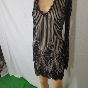 Laced with Secrets Black Sheer Bodycon Dress